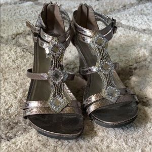 Kenneth Cole Gunmetal Wedge Sandals